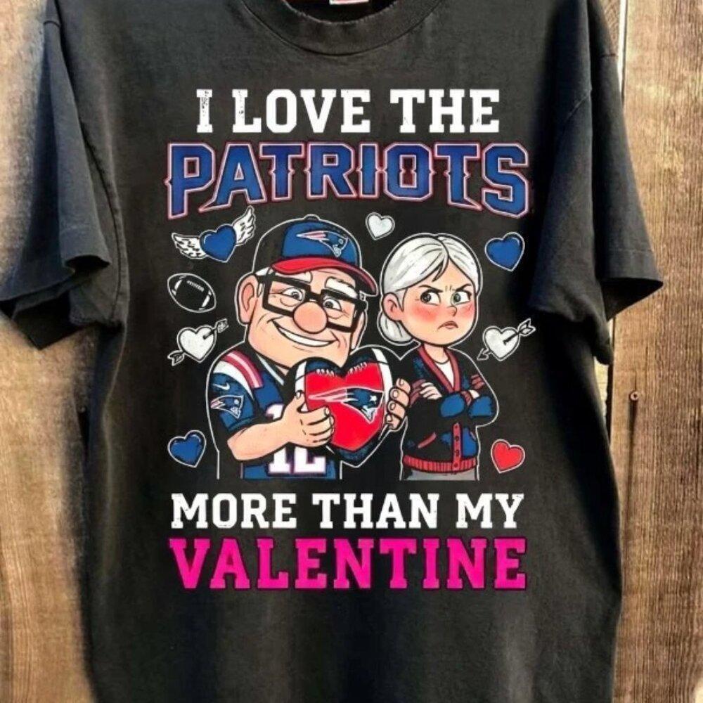 Carl And Ellie I Love England Patriots More Than My Valentine 2026 Shirt